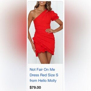 Hello Molly Red Ruched One Shoulder Bodycon Dress